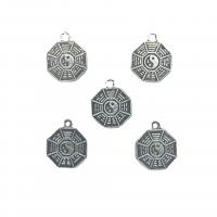 Tibetan Style Pendants, Polygon, antique silver color plated, Unisex, nickel, lead & cadmium free, 15x13mm, Approx 100PCs/Bag, Sold By Bag