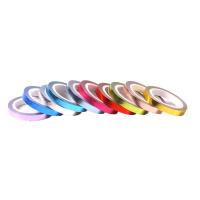 Decorative Tape, Paper, sticky & gold accent, mixed colors, 5000x5mm, 10Spools/Lot, Sold By Lot