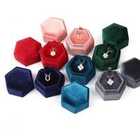Nakit Gift Box, Velveteen, Šesterokut, različiti nalazi za izbor, više boja za izbor, nikal, olovo i kadmij besplatno, 62x55x52mm, Prodano By PC