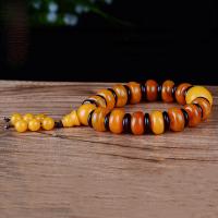 cire d'abeille Bouddhiste bracelet de perles, Plat rond, poli, unisexe, couleurs mélangées, 15x8mm, Vendu par 7.09 pouce brin