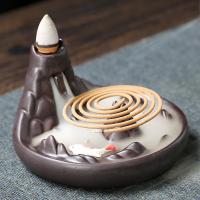 Backflow Incense Burner, Porcelain, handmade, for home and office & durable & multifunctional, 110x110x60mm, Sold By PC