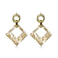 Zinc Alloy Drop Earrings with Acetate 14K gold plated fashion jewelry & for woman nickel lead & cadmium free Sold By Pair
