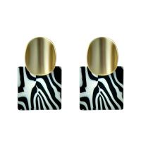Brass Drop Earring with Acetate 14K gold plated fashion jewelry & for woman nickel lead & cadmium free Sold By Pair
