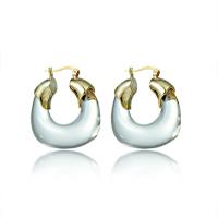 Harz Ohrring, Messing, mit Harz, 14 K vergoldet, Modeschmuck & für Frau, frei von Nickel, Blei & Kadmium, 32x36mm, verkauft von Paar