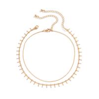 Multi Layer Necklace, Brass, with 2.7inch extender chain, gold color plated, 2 pieces & for woman, nickel, lead & cadmium free, Length:Approx 11.8 Inch, Sold By Set