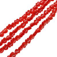 Polymer Ton Perlen , Herz, DIY, rot, 10mm, 40PCs/Strang, verkauft per 38 cm Strang