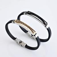 Titanium Steel Bracelet with Leather Unisex Length 20 cm Sold By PC