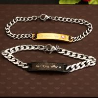 Acier titane bracelet, unisexe, noire, Longueur:21 cm, Vendu par PC