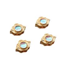 Brass Jewelry Beads with Glass plated DIY golden Sold By PC