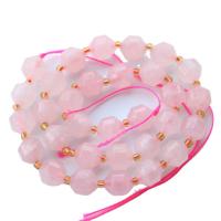 Natural Rose Quartz Beads, with Seedbead, Lantern, polished, DIY & faceted, pink, Sold Per 39 cm Strand