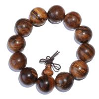 Wrist Mala, Hua Qinan Wood, Round, anoint, Unisex & different size for choice, brown, Sold By PC