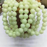 Nachtlicht+Stein Perle, rund, poliert, DIY & verschiedene Größen vorhanden, hellgrün, verkauft von Strang