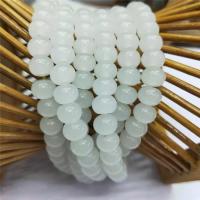 Dyed Marble Beads Abacus polished imitation jade & DIY white Sold By Strand