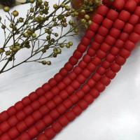 Dyed Marble Beads, Column, polished, DIY, coral red, 8x10mm, Approx 50PCs/Strand, Sold By Strand