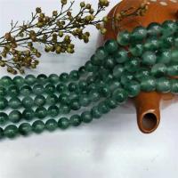 Natural Green Spot Stone Beads, Round, polished, DIY & different size for choice, green, Sold By Strand