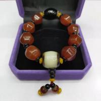 Ágata jóias pulseira, Ágata tibetana, polido, unissex & anti-fadiga, vermelho, 16-18mm, comprimento Aprox 7.48 inchaltura, vendido por PC