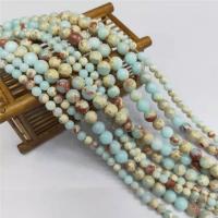 Shoushan Stone perla, Cerchio, lucido, DIY & formato differente per scelta, blu, Venduto da filo