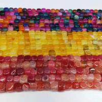 Agate Beads, Square, polished, DIY, more colors for choice, 7x8mm, Approx 50PCs/Strand, Sold By Strand