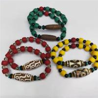 Agate smykker armbånd, Tibetansk agat, med Abrazine Stone, Bucket, Vintage & Unisex & anti-træthed, flere farver til valg, 10-14mmx30mm,8x10mm, Længde Ca. 7.48 inch, Solgt af PC