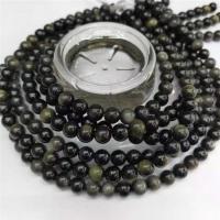 Natural Black Obsidian Beads, Round, polished, DIY & different size for choice, more colors for choice, Sold By Strand