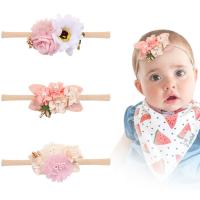 Seide Schweißband, Blume, handgemacht, für Kinder & verschiedene Stile für Wahl, gemischte Farben, 76mm, verkauft von PC