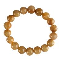 Rutilated Quartz Bracelet, Round, polished, different size for choice, golden, Sold Per 7.87 Inch Strand