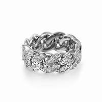 Vještački dijamant Ring Finger, Mesing, pozlaćen, bez spolne razlike & s Rhinestone, više boja za izbor, nikal, olovo i kadmij besplatno, 7.80mm, Prodano By PC