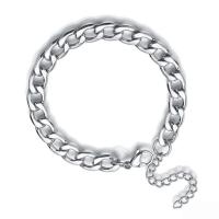 Stainless Steel Jewelry Bracelet, 304 Stainless Steel, with 1.97 extender chain, Vacuum Plating, Unisex & different size for choice, silver color, Length:7.09 Inch, Sold By PC