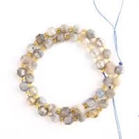 Perles en labradorite, avec Seedbead, lanterne, poli, DIY & normes différentes pour le choix & facettes, couleurs mélangées, Vendu par Environ 14.96 pouce brin
