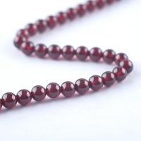 Natürlicher Granat Perlen, rund, poliert, DIY & verschiedene Größen vorhanden, rot, verkauft per ca. 14.96 ZollInch Strang