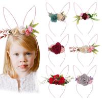 Stoff Haarband, Blume, handgemacht, für Kinder & verschiedene Stile für Wahl, gemischte Farben, 127x254mm, verkauft von PC