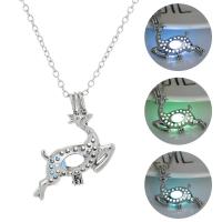 Luminated Necklace Zinc Alloy with 1.96inch extender chain Deer platinum color plated oval chain & for woman nickel lead & cadmium free Length Approx 17.7 Inch Sold By PC