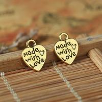 Zinc Alloy Heart Pendants plated DIY & with letter pattern nickel lead & cadmium free Sold By PC