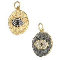 Cubic Zirconia Micro Pave Brass Pendant, plated, micro pave cubic zirconia, more colors for choice, 15x17x2mm, Sold By PC