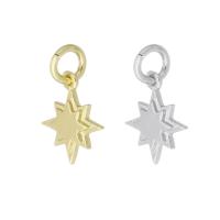 Brass Jewelry Pendants Eight Point Star plated Approx 3mm Sold By PC