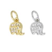 Cubic Zirconia Micro Pave Brass Pendant, Elephant, plated, micro pave cubic zirconia, more colors for choice, 7x7x1mm, Hole:Approx 3mm, Sold By PC