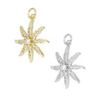 Cubic Zirconia Micro Pave Brass Pendant, Flower, plated, micro pave cubic zirconia, more colors for choice, 17x20x4mm, Hole:Approx 3mm, Sold By PC