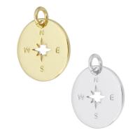 Brass Jewelry Pendants Flat Round plated hollow Approx 3mm Sold By PC