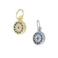 Cubic Zirconia Micro Pave Brass Pendant Flat Round plated micro pave cubic zirconia Approx 4mm Sold By PC