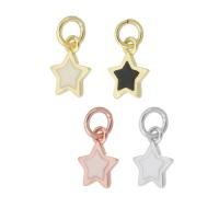 Brass Jewelry Pendants, Star, plated, enamel, more colors for choice, 7x9x2mm, Hole:Approx 3mm, Sold By PC