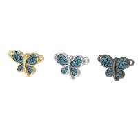 Cubic Zirconia Micro Pave Brass Connector Butterfly plated micro pave cubic zirconia Approx 1mm Sold By PC