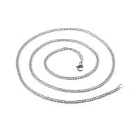 Stainless Steel Chain halskæde, 316 Stainless Steel, Unisex, sølv, 3x0.60mm, Længde 60 cm, Solgt af PC
