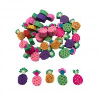 Polymer Ton Perlen , Ananas, DIY, gemischte Farben, 6mm, verkauft per 38 cm Strang