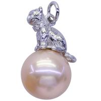 925 Sterling Silver Pearl Necklace with Freshwater Pearl plated for woman silver color Length 45 cm Sold By PC