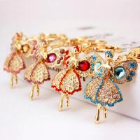 Zinc Alloy Key Clasp with Czech Rhinestone high quality plated fashion jewelry & for woman Sold By PC