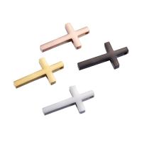 Roestvrij staal Cross Hangers, 304 roestvrij staal, Oversteken, mode sieraden & DIY, meer kleuren voor de keuze, 31x17mm, Verkocht door PC