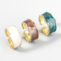 aleación de zinc Anillo de dedo Cuff, Joyería & para mujer & esmalte, más colores para la opción, 18mm, Vendido por UD