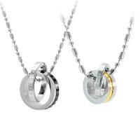 Titanium Steel Sweater Necklace, Donut, Vacuum Ion Plating, Unisex & different styles for choice & with rhinestone, more colors for choice, Length:Approx 21.26 Inch, Sold By PC