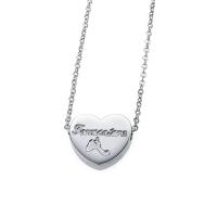 Titanium Steel Necklace, Heart, for woman, original color, 16x13.80mm, Length:Approx 17.32 Inch, Sold By PC