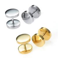 Titanium Steel  Earring, Round, Vacuum Ion Plating, for woman, more colors for choice, 10mm, Sold By Pair